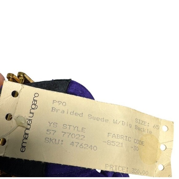 Emanuel Ungaro Parallele Paris Vintage 90\'s Purple Suede statement belt gold NWT main image 7